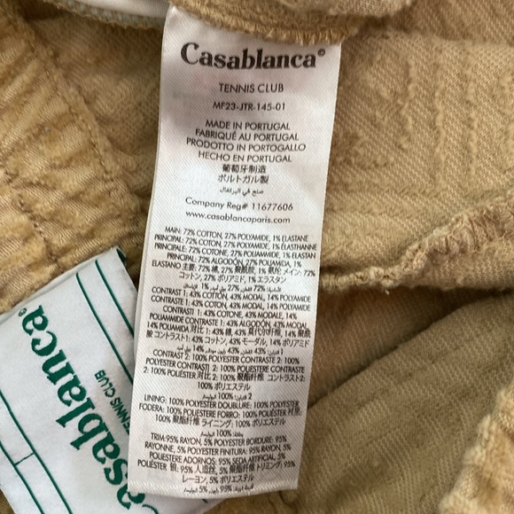 Casablanca Monogram Velour Velvet Track Pants Men's Size L Taupe - Picture 10 of 16